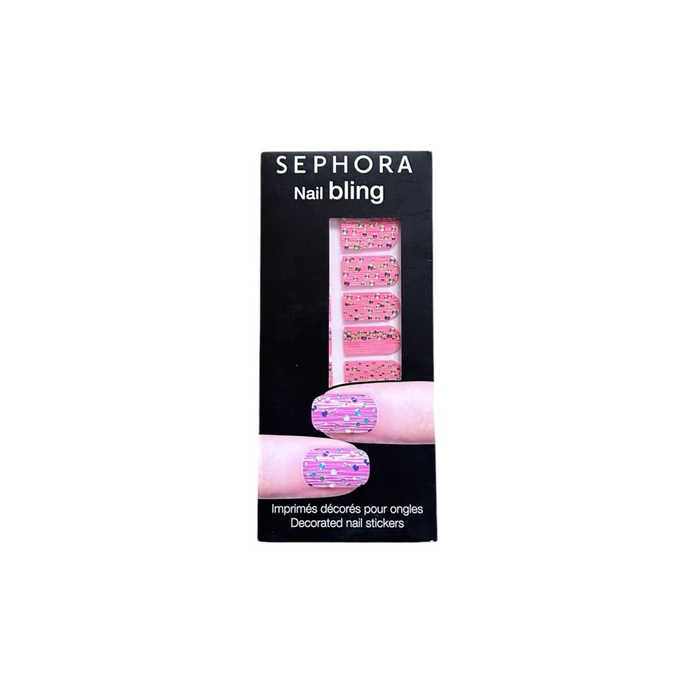 Sephora Pretty In Pink Nail Bling Decorated Nail Stickers 3D Appliques Wraps NWT
